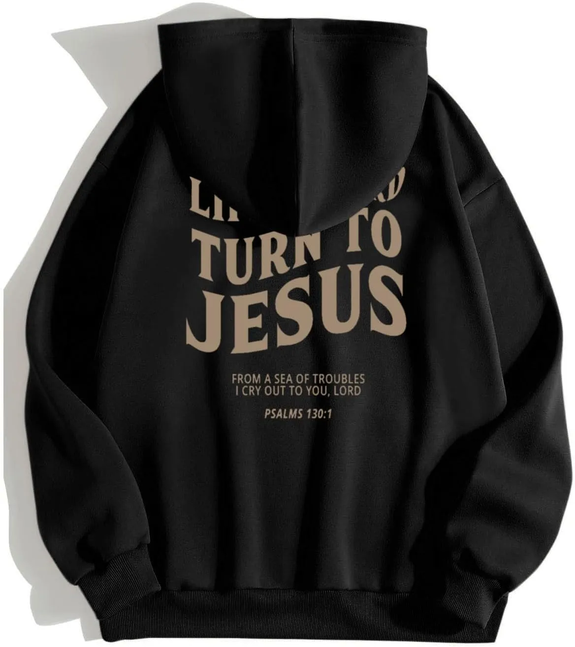 Hoodies For Teen Girls Life Is Hard Turn To Jesus Letter Print Long Sleeve Pullover Tops With Kangaroo Pocket Fall Trendy