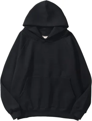 Hoodies for Women Oversized Hooded Sweatshirt Drop Shoulder Fall Fleece Lined Clothes with Pocket Causal Solid 2023 Outfits