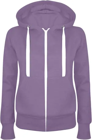 Hooedies for Women Full Zip Up Fleece Drawstring Long Sleeve Sweatshiirt With Pocket Slim Fit Fashion Sweater Tops