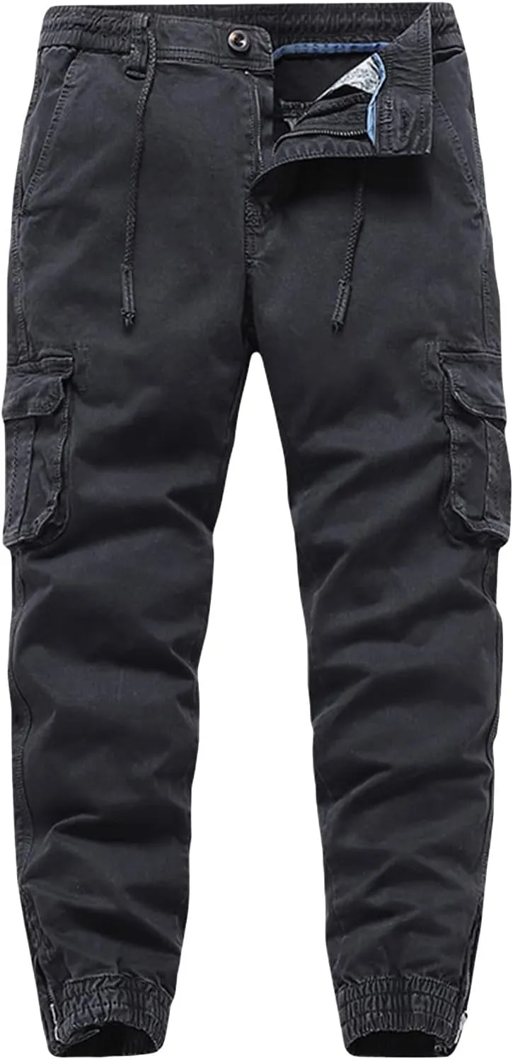 JEShifangjiusu Men's Relaxed Fit Straight Leg Cargo Pant Lightweight Cotton Outdoor Military Trousers Stretch Cotton Pants