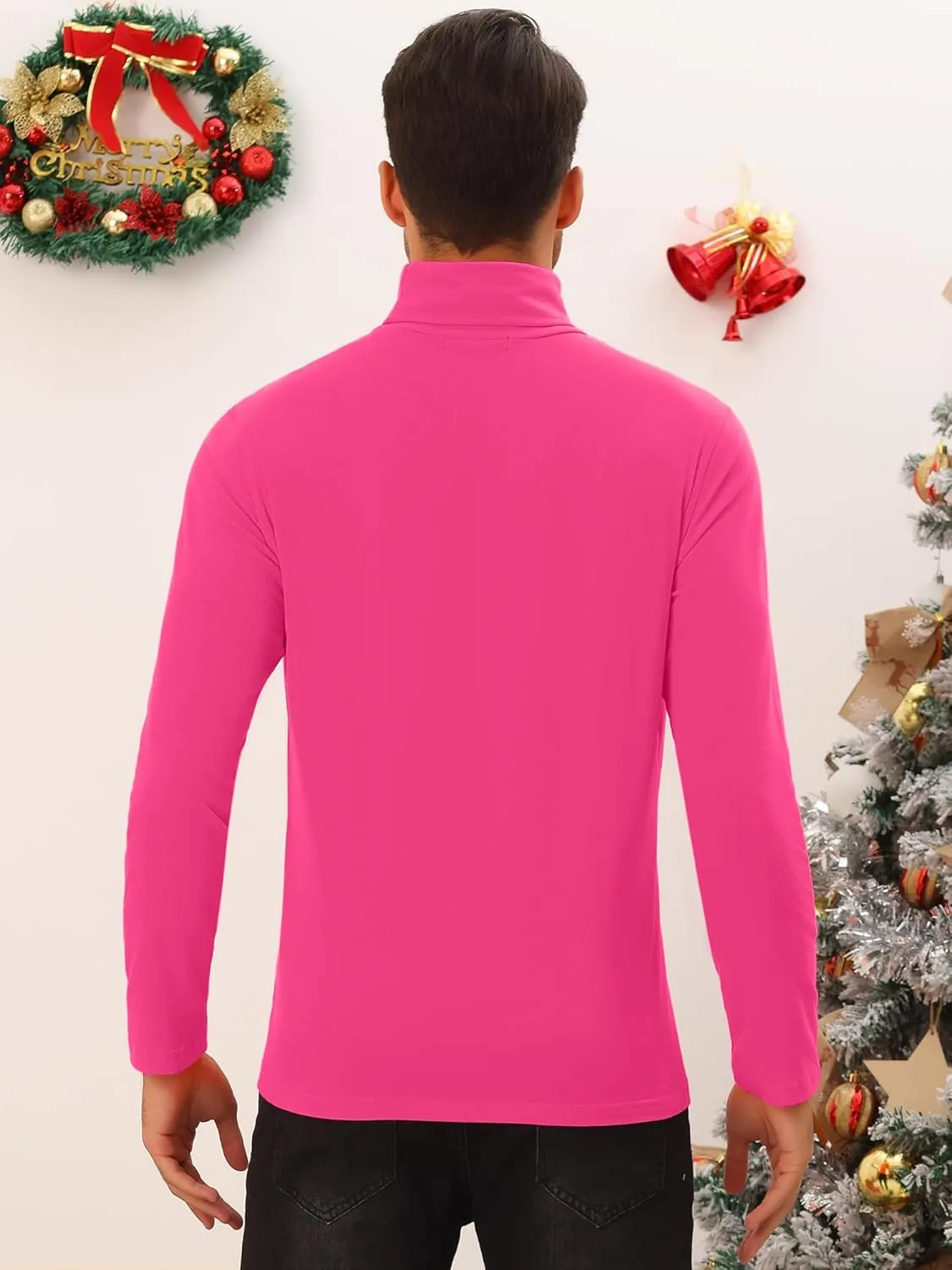 Lars Amadeus Turtleneck Top for Men's Slim Fit Long Sleeves Knitted Pullover T-Shirt
