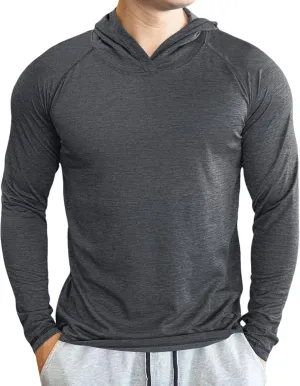 Lexiart Mens Workout Hood Sweatshirts Athlete Slim FIt Hoodie Lightweight Pullover