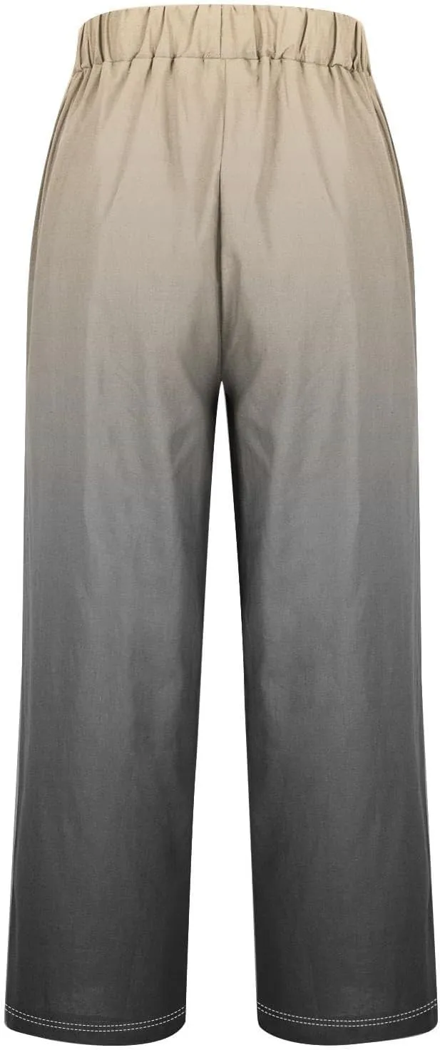 Linen Pants with Pockets Spring Women's Cotton Linen Pants Women's Plus Size Cotton Linen Yoga Pants
