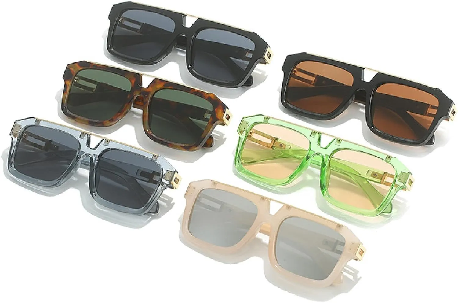 Luxury Classic Sunglasses Women for Men Male Trend Sun Glasses Fashion Vintage Punk Flat Top Shades