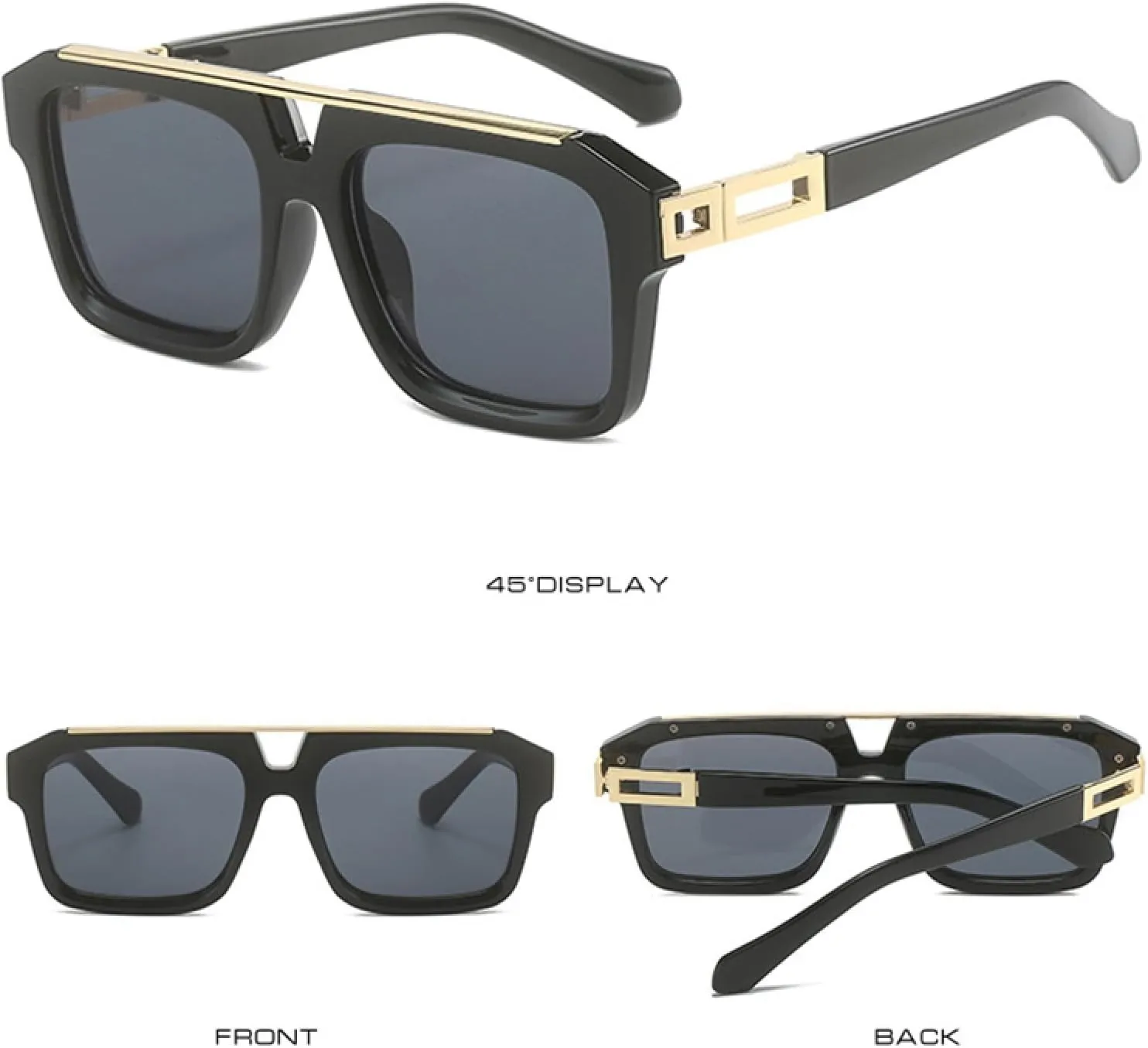 Luxury Classic Sunglasses Women for Men Male Trend Sun Glasses Fashion Vintage Punk Flat Top Shades
