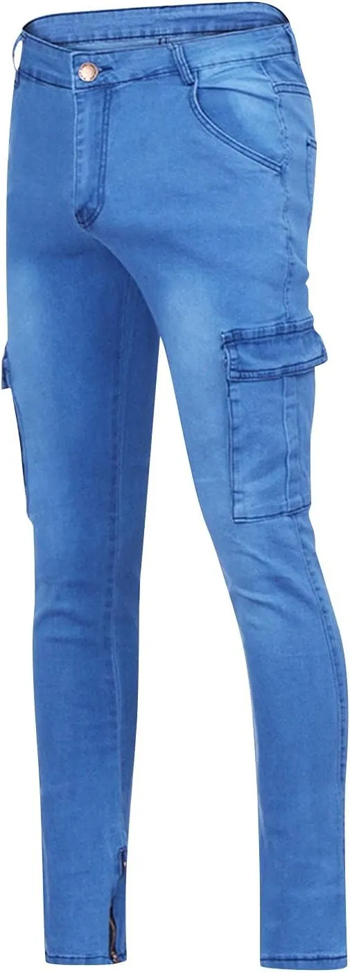 Men Slim Zipper Denim Jeans Mens Relaxed Fit Jeans for Men Jeans for Men Regular Relaxed Fit Jeans for Men Jeans