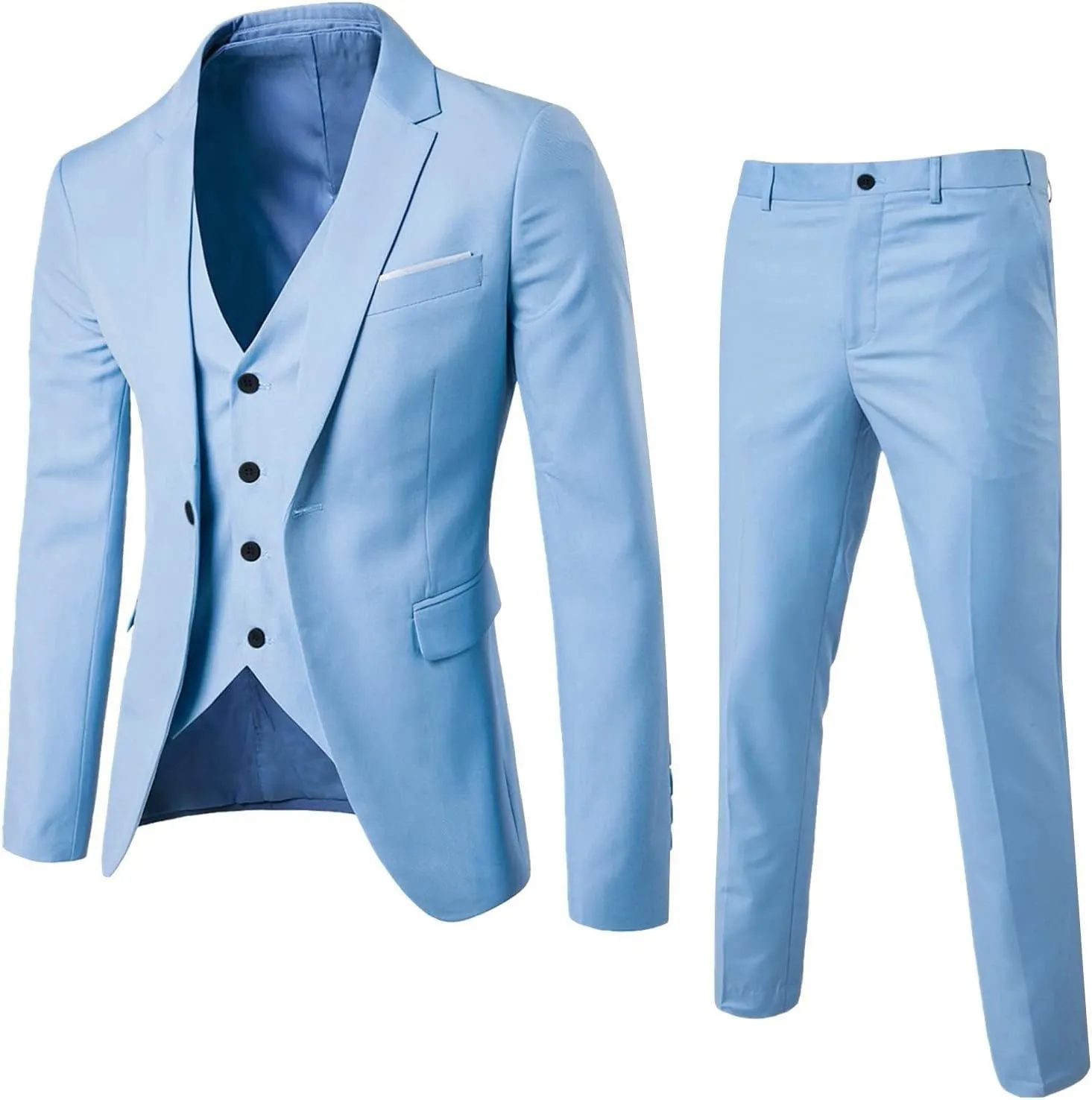Men Suits 3 Pieces Set Slim Fit Wedding Suit Party Sets Causal Lapel Coats Jacket Vest Pants Groomsman Uniform Sets