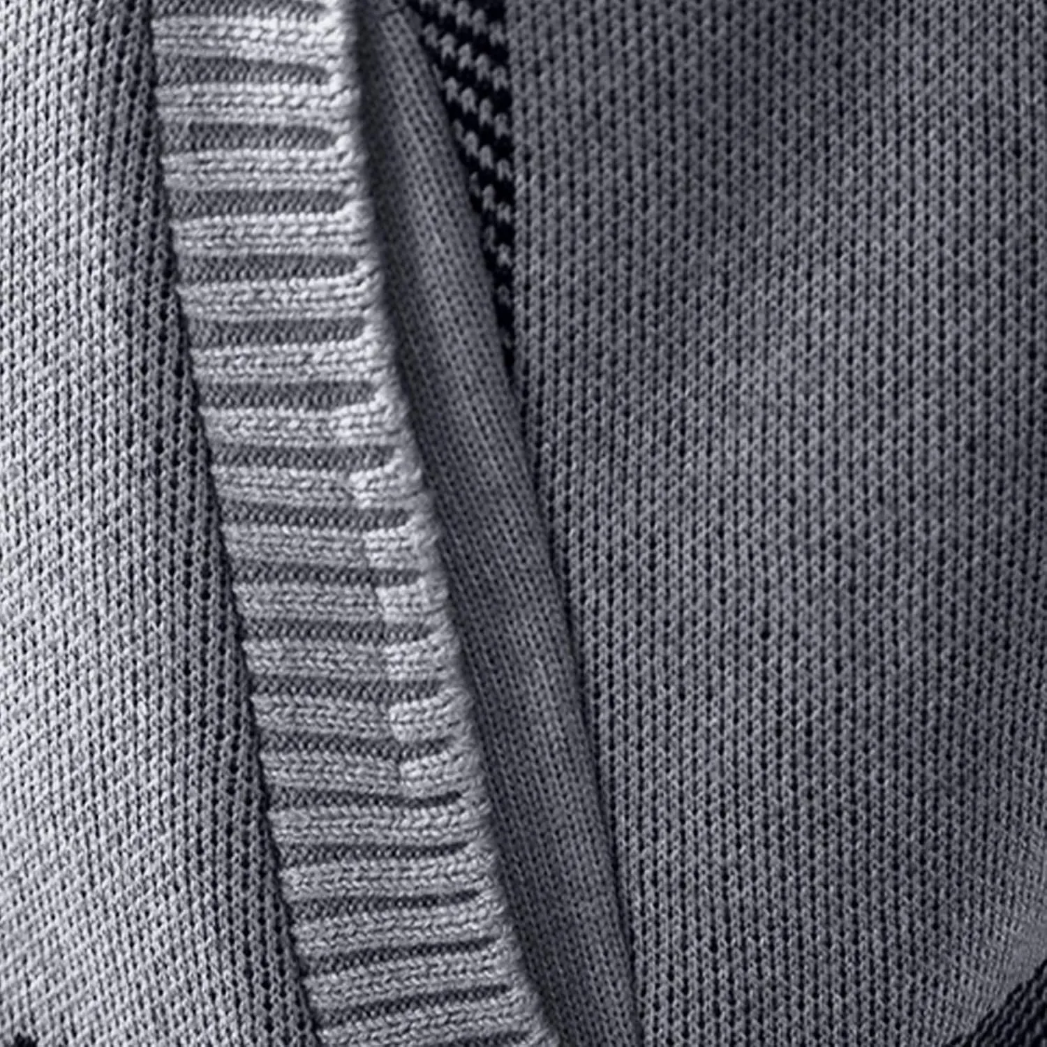 Men's Cardigan Sweaters Full Zip Up Stand Collar Slim Fit Casual Knitted Sweater with 2 Pockets Stripe Knit Cardigan