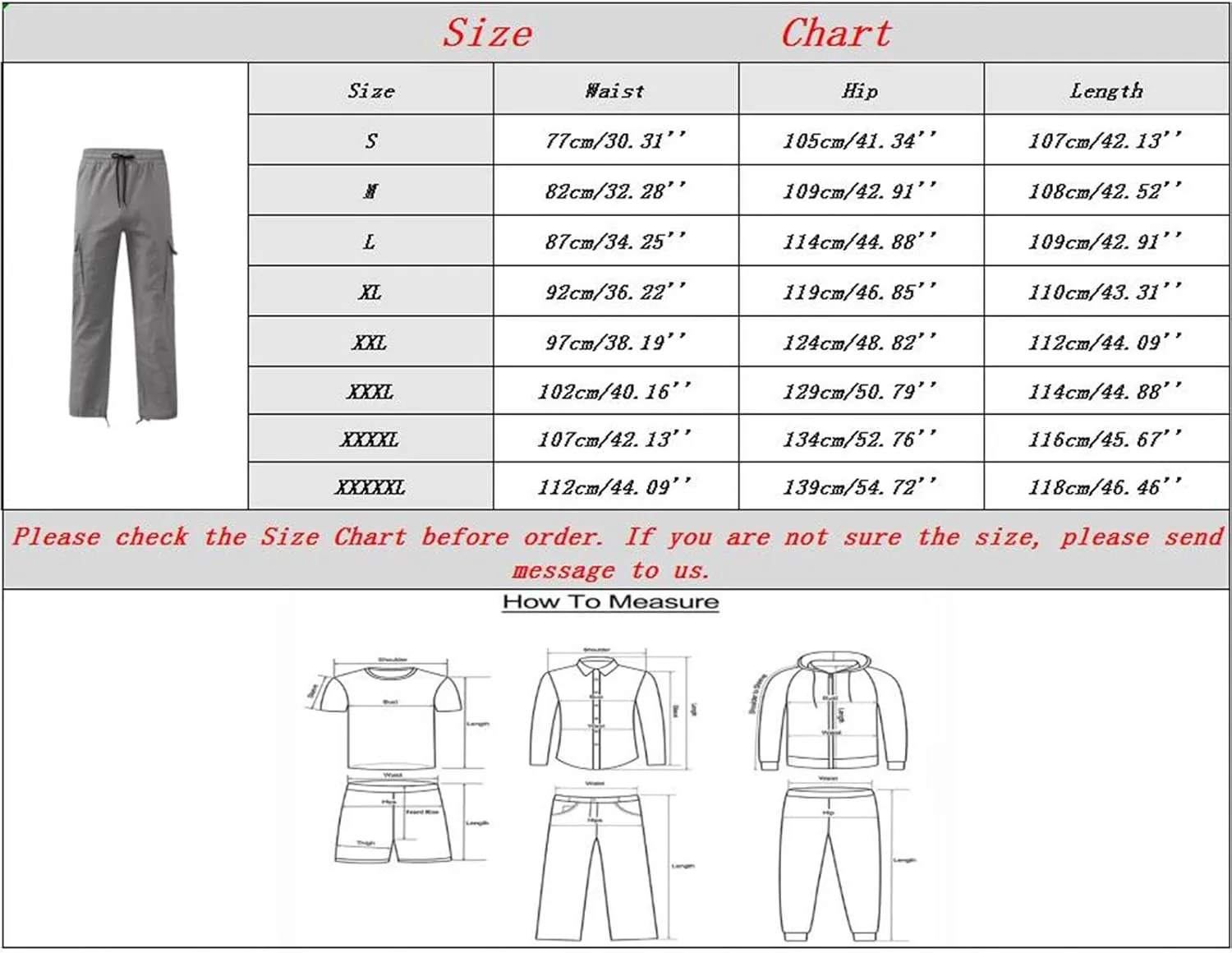 Mens Cargo Pants Casual Joggers Athletic Pants Cotton Loose Straight Sweatpants