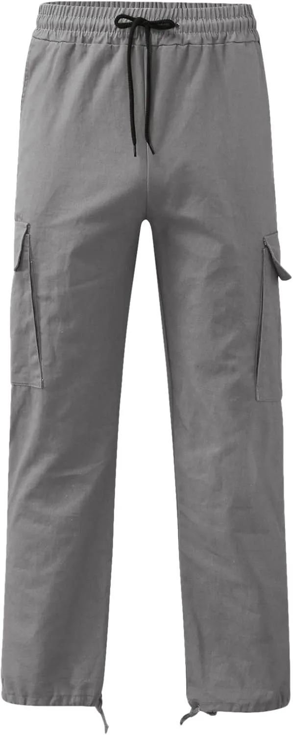Mens Cargo Pants Casual Joggers Athletic Pants Cotton Loose Straight Sweatpants