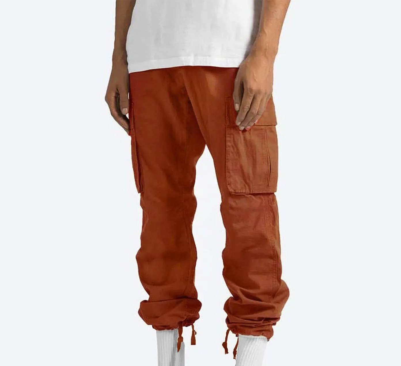 Mens Cargo Pants Casual Joggers Big and Tall Athletic Pants Cotton Loose Baggy Pants Straight Leg Sweatpants