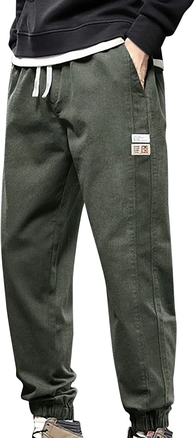 Men's Cargo Pants Cotton Casual Work Pant Lightweight Jogger Pant Outdoor Hiking Sweatpants Trousers Hiking Pants