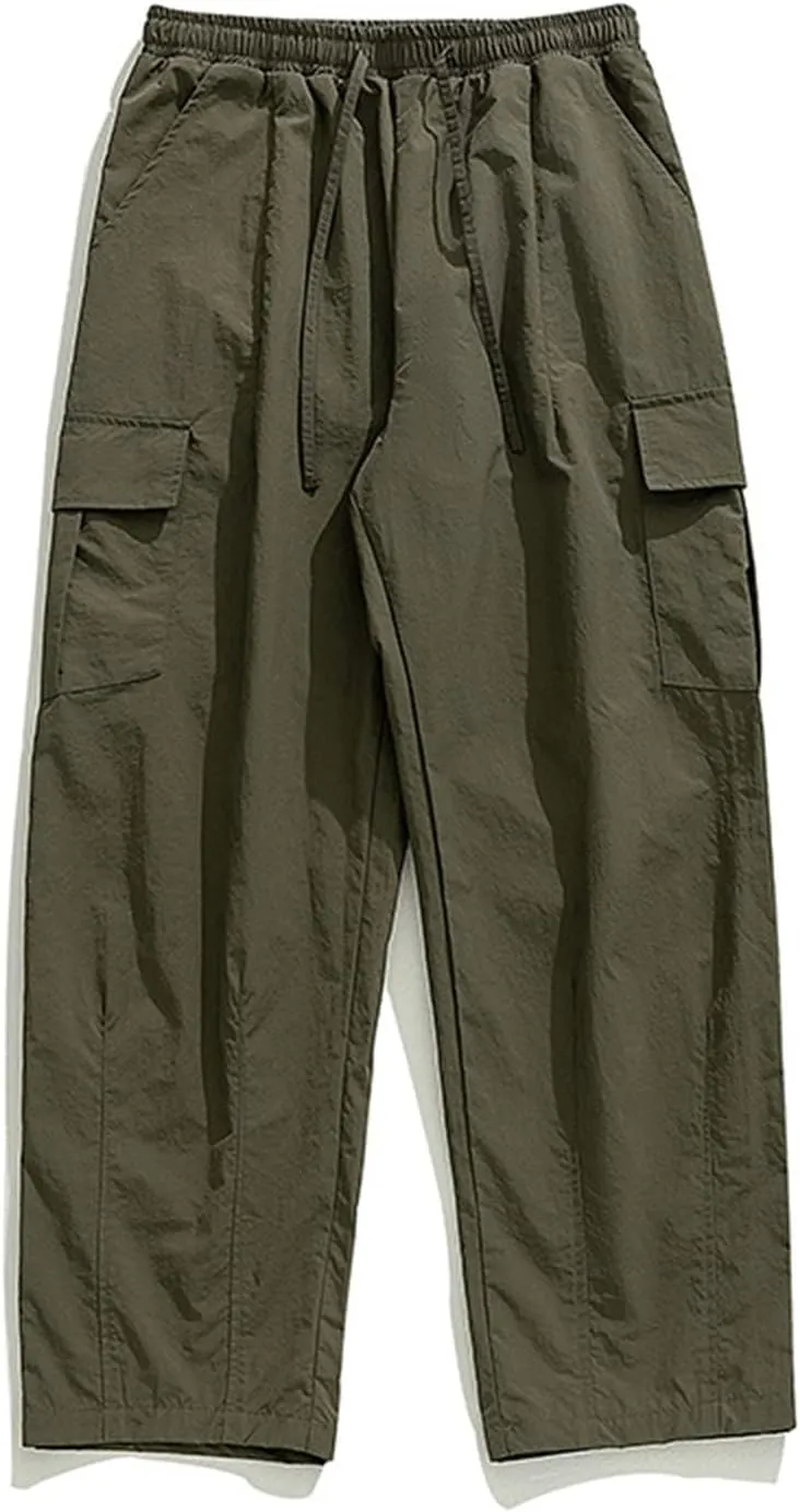Men's Cargo Pants Relaxed Fit Sport Pants Jogger Sweatpants Drawstring Outdoor Trousers with Pockets Sports Pants