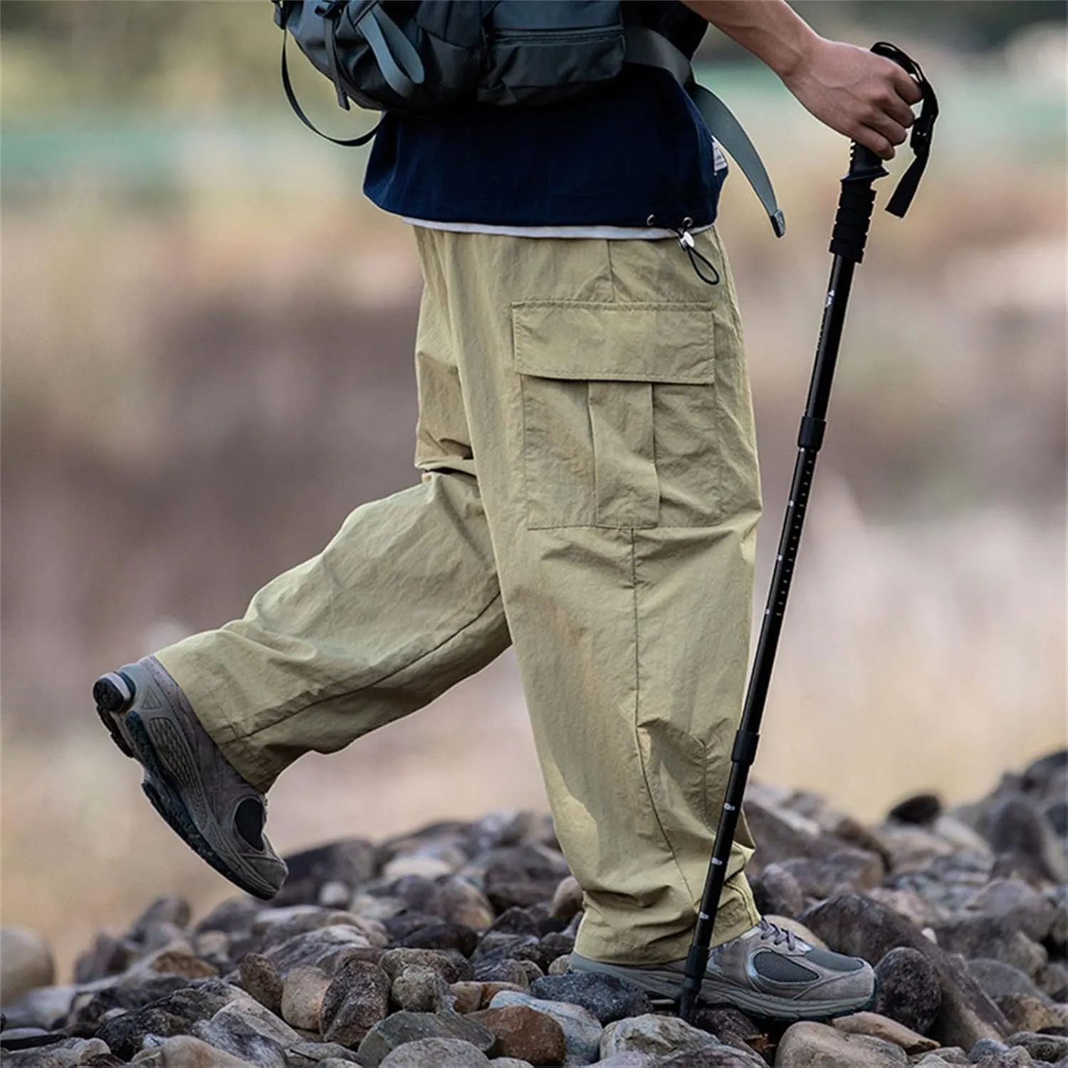 Men's Cargo Pants Relaxed Fit Sport Pants Jogger Sweatpants Drawstring Outdoor Trousers with Pockets Sports Pants
