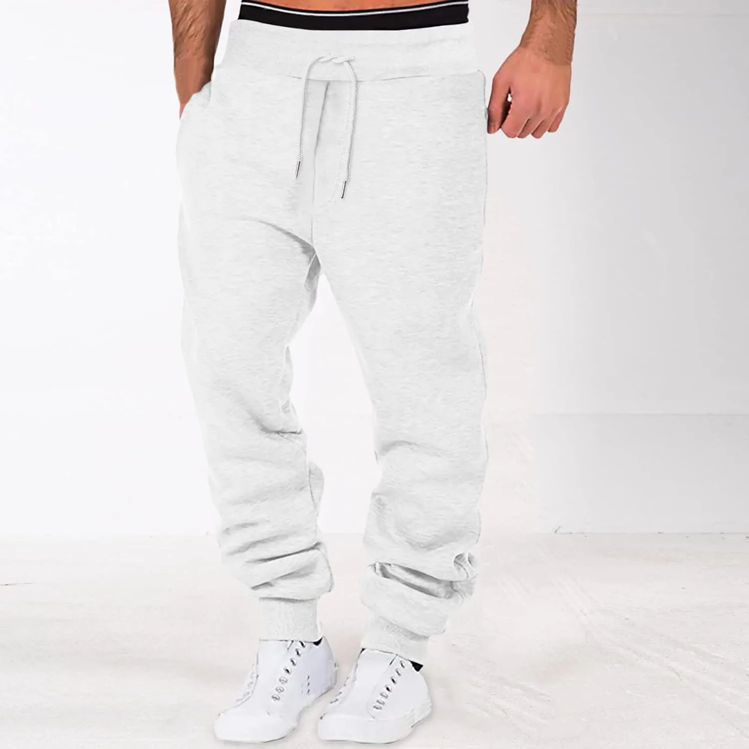 Mens Cargo Sweatpants Cool Thin Loose Cool Jogging Pants with Water Absorption Quick Active Athletic Workout