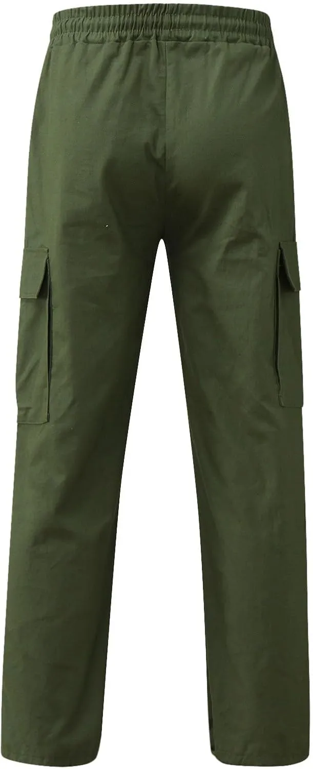 Mens Casual Joggers Pants Elastic Waist Drawstring Straight Leg Sweatpants Lightweight Casual Trousers with Pockets