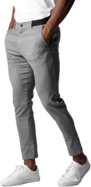 Men's Casual Stretch Pants Slim Fit Breathable Trouser Straight Legs Solid Color Pants Business Simple Comfy Trousers