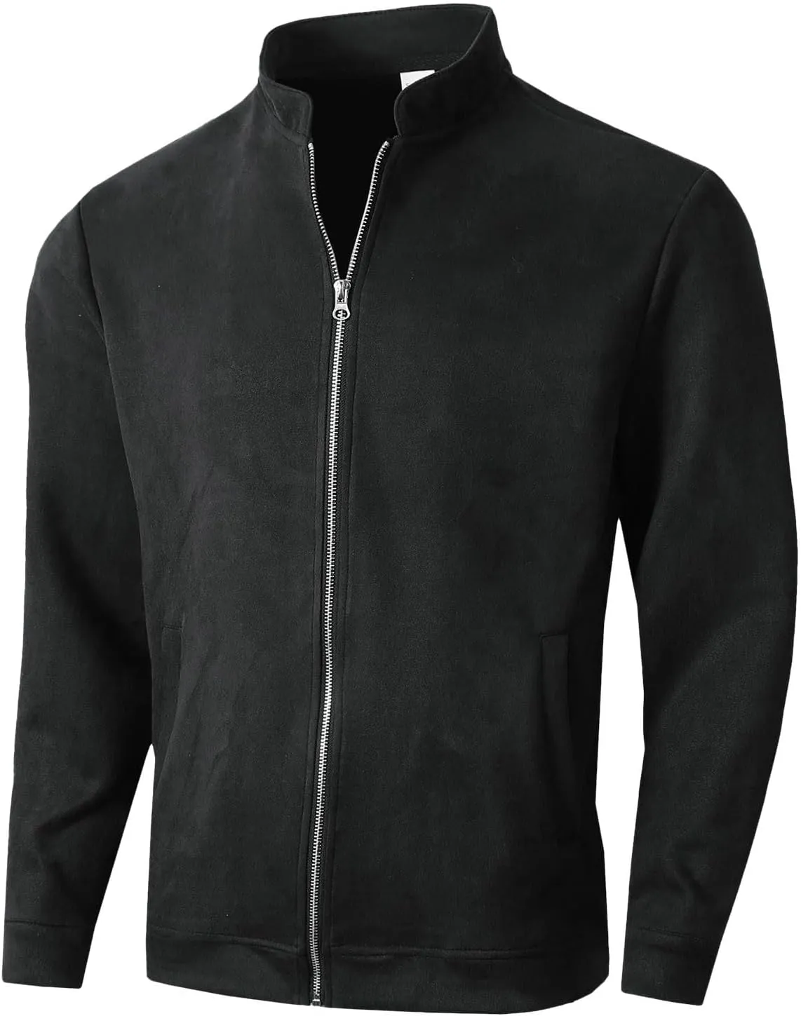 Men's Casual Varsity Jacket Vintage Lightweight Suede Bomber Jackets for Men Leather Baseball Bomber Jacket