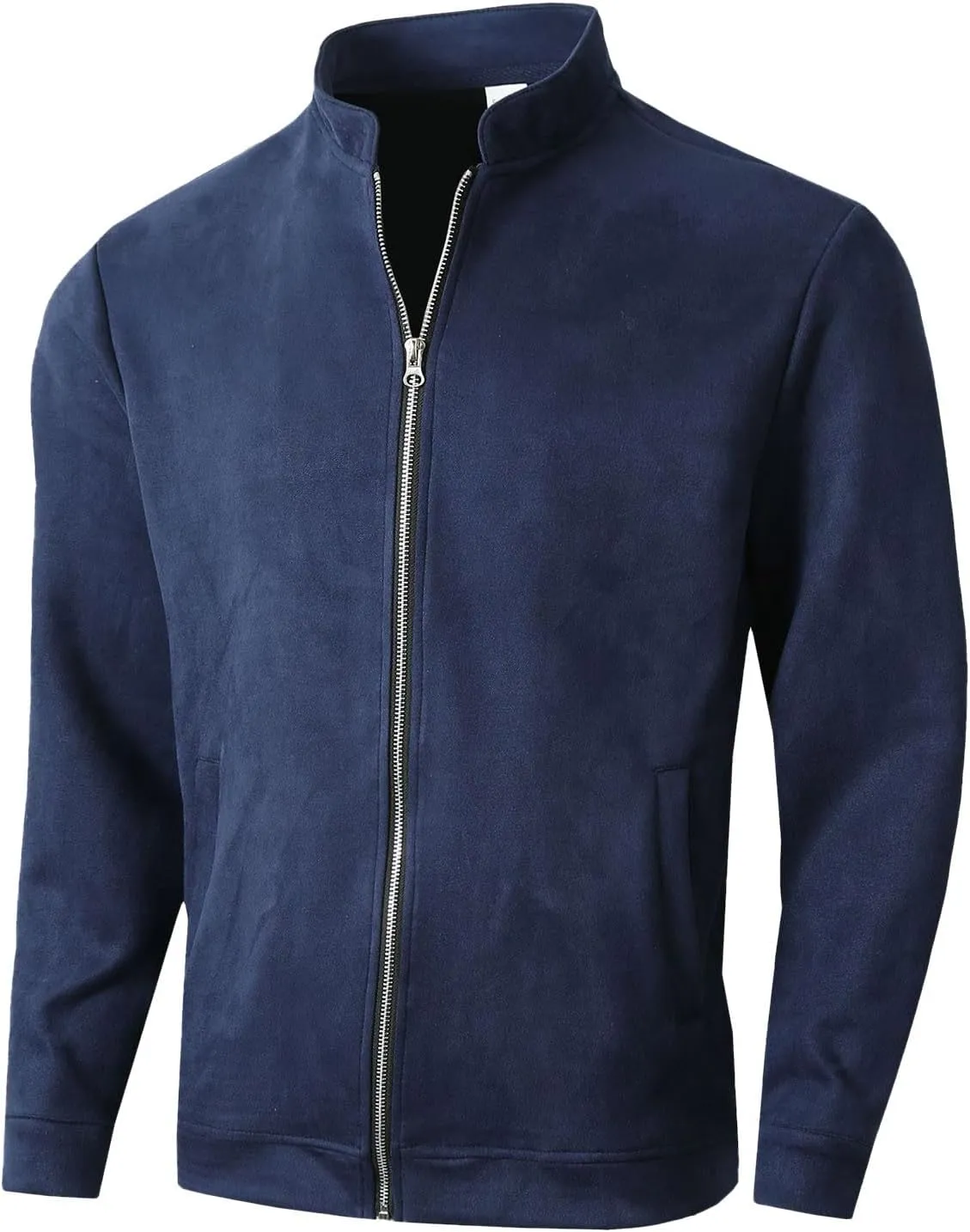 Men's Casual Varsity Jacket Vintage Lightweight Suede Bomber Jackets for Men Leather Baseball Bomber Jacket