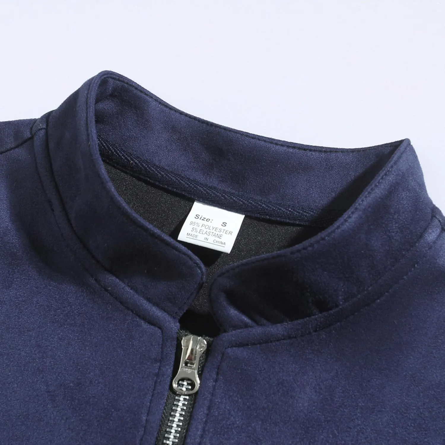 Men's Casual Varsity Jacket Vintage Lightweight Suede Bomber Jackets for Men Leather Baseball Bomber Jacket