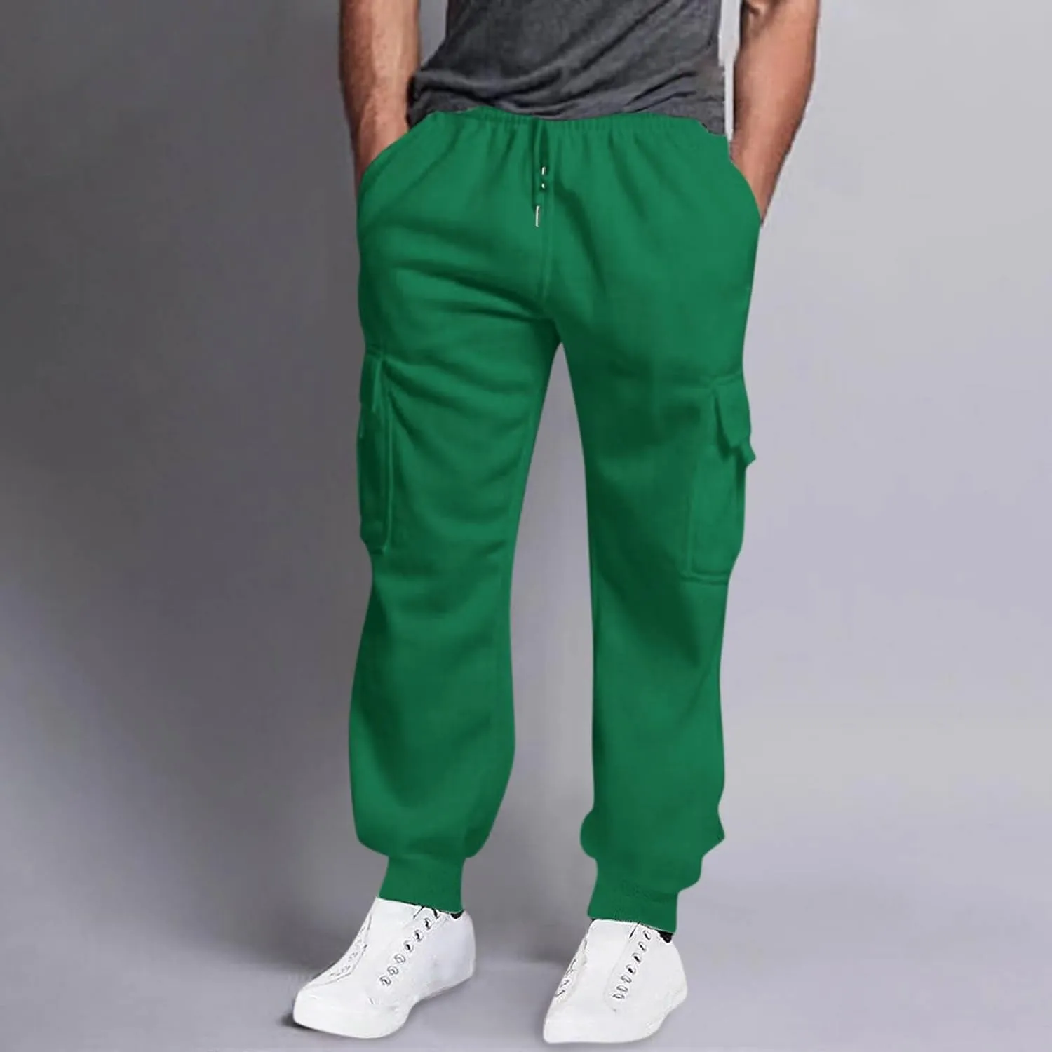 Men's Cotton Casual Cargo Work Pants Cotton Cargo Pants Gym Sweatpants Hiking Tactical Pants with Multi Pockets