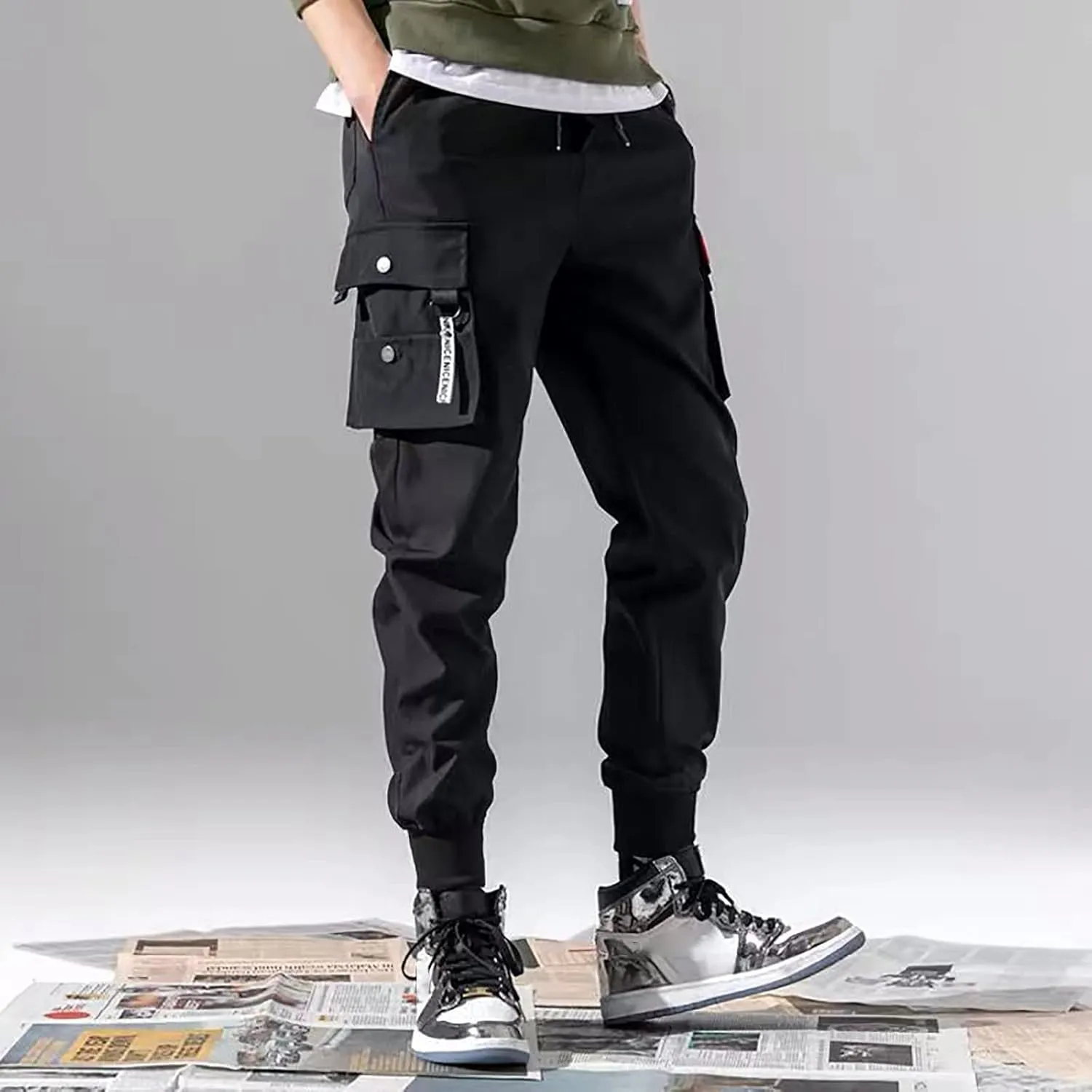 Men's Cotton Casual Cargo Work Pants Cotton Cargo Pants Gym Sweatpants Hiking Tactical Pants with Multi Pockets