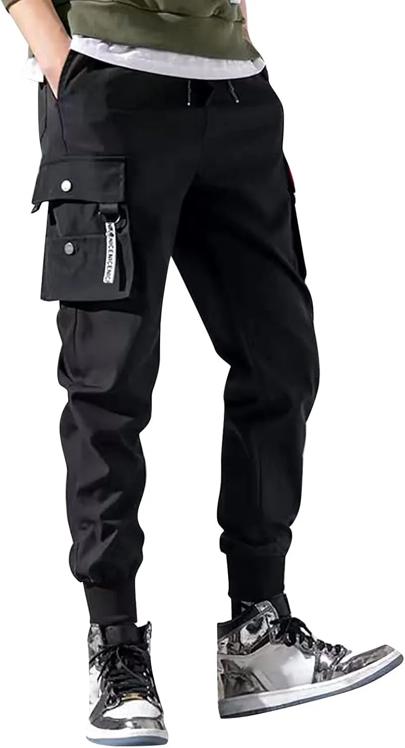 Men's Cotton Casual Cargo Work Pants Cotton Cargo Pants Gym Sweatpants Hiking Tactical Pants with Multi Pockets