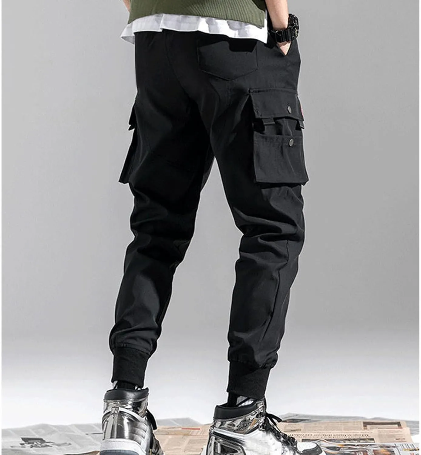 Men's Cotton Casual Cargo Work Pants Cotton Cargo Pants Gym Sweatpants Hiking Tactical Pants with Multi Pockets