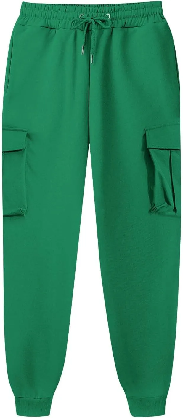 Men's Cotton Casual Cargo Work Pants Cotton Cargo Pants Gym Sweatpants Hiking Tactical Pants with Multi Pockets