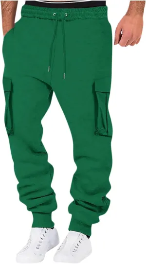 Men's Cotton Casual Cargo Work Pants Cotton Cargo Pants Gym Sweatpants Hiking Tactical Pants with Multi Pockets
