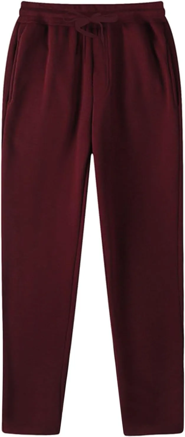 Men's Cotton Casual Sweatpants Yoga Athletic Lounge Trousers Elastic Jogger Running Straight Leg Pants with Pockets
