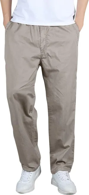 Men's Cotton Sweatpants Open Bottom Athletic Pants Running Training Jogging Gym Workout Trousers with Pockets