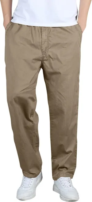 Men's Cotton Sweatpants Open Bottom Athletic Pants Running Training Jogging Gym Workout Trousers with Pockets