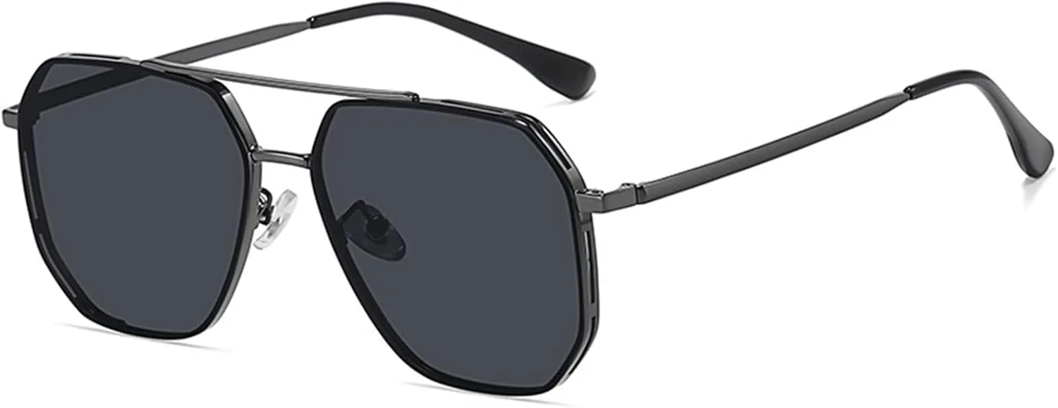 Men's Cycling Metal Polarized Driving Sunglasses (Color : A, Size : 1)