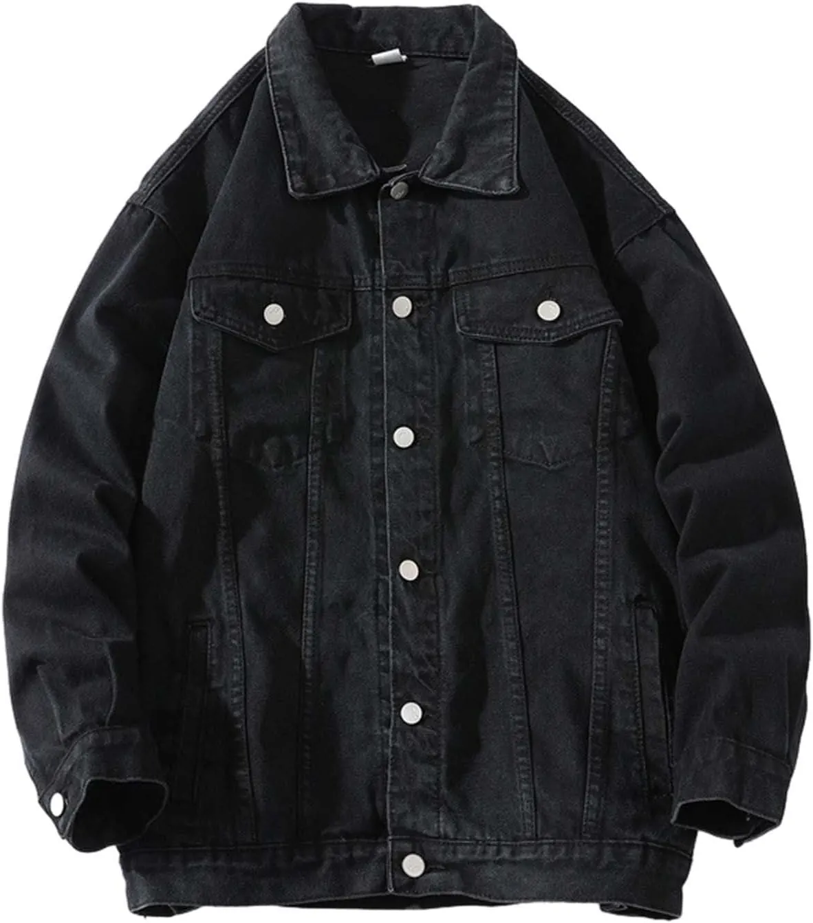 Mens Distressed Denim Jacket Button Down Jean Coat Casual Long Sleeve Trucker Hooded Jackets Outwear ined Denim Jacket