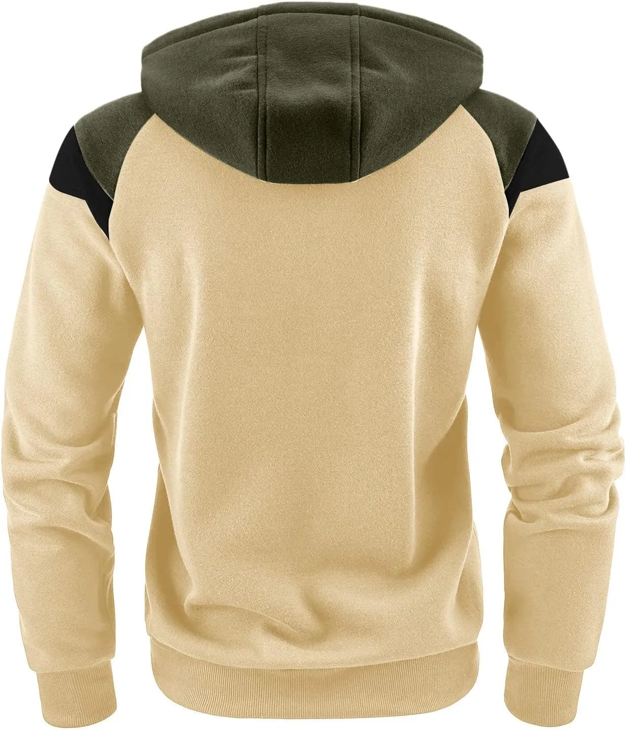 Mens Full Zip Rib Hoodie Zippered Color Block Hooded Drawstring Slim Fit Long Sleeve Lightweight Sweatshirts