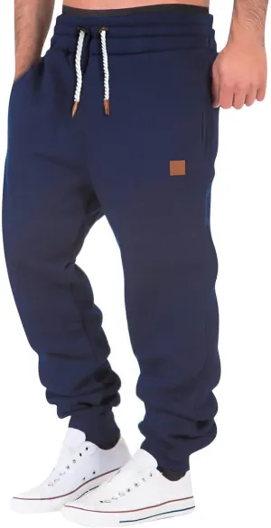 Mens Heavyweight Sweatpants Baggy Drawstring Waist Fleece Joggers with Pockets Casual Workout Cotton Sweat Pants
