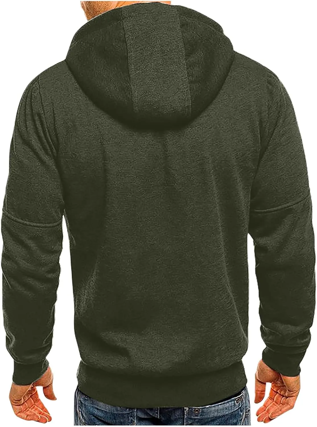 Mens Hooded Sweatshirt with Zipper Fleece Lined Sports Jacket Lightweight Slim Fit Hoodie Casual Long Sleeve Coat
