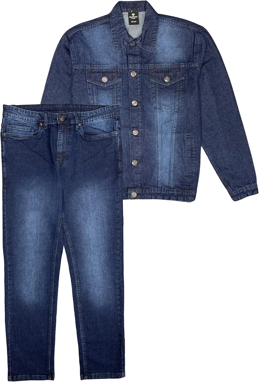 Men's Jean Suit Standard Jacket with Slim Fit Jeans
