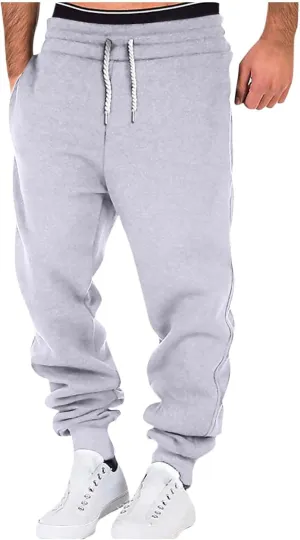 Mens Joggers Loose Fit Vintage Streetwear Cargo Joggers Men Lounge Tapered Elastic Waist Pants