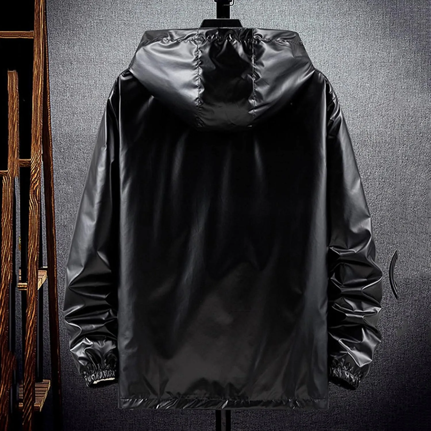 Mens Lightweight Windbreaker Waterproof Rain Jacket Hooded Windbreaker Camo Jacket with Zipper Pockets