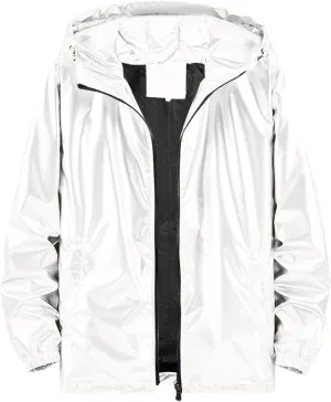 Mens Lightweight Windbreaker Waterproof Rain Jacket Hooded Windbreaker Camo Jacket with Zipper Pockets
