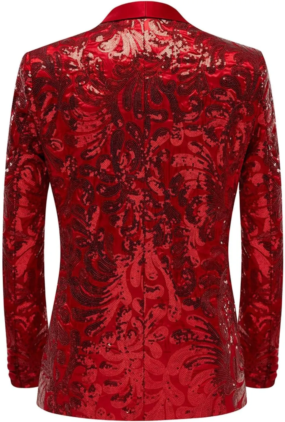 Men's Love Heart All Over Printed Sequins Blazer Fashion Slim Fit One Button Suit Jackets Valentine's Day Dinner Coat