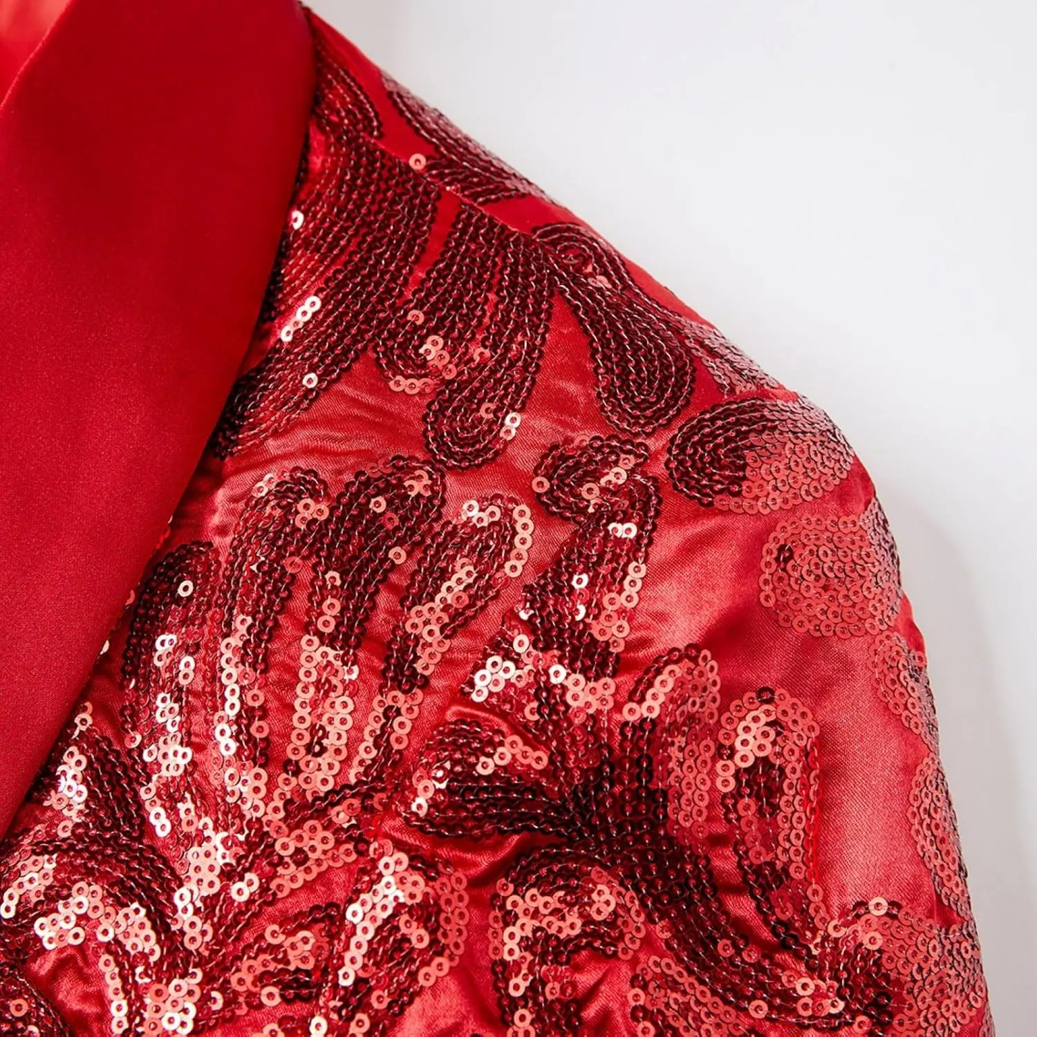 Men's Love Heart All Over Printed Sequins Blazer Fashion Slim Fit One Button Suit Jackets Valentine's Day Dinner Coat