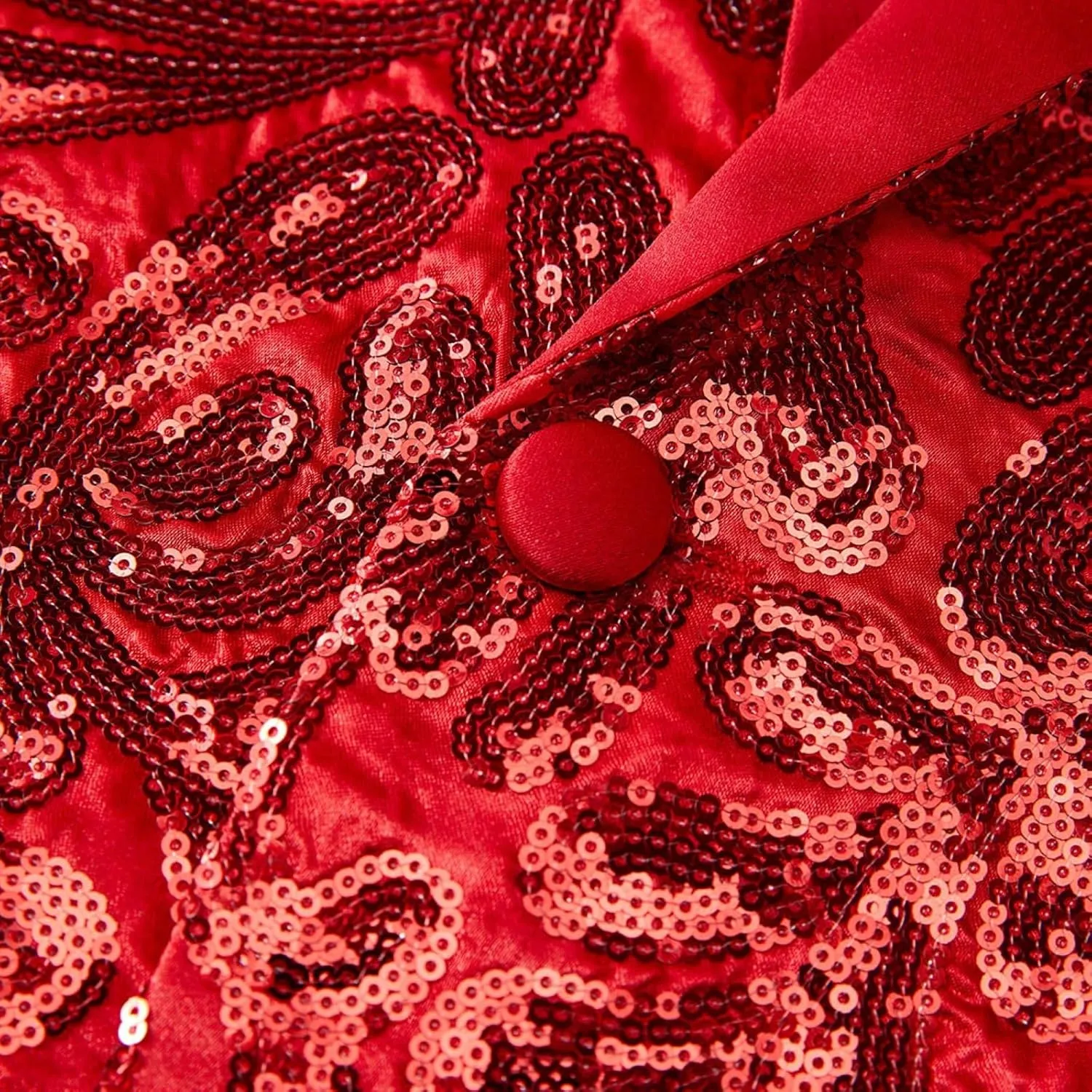 Men's Love Heart All Over Printed Sequins Blazer Fashion Slim Fit One Button Suit Jackets Valentine's Day Dinner Coat