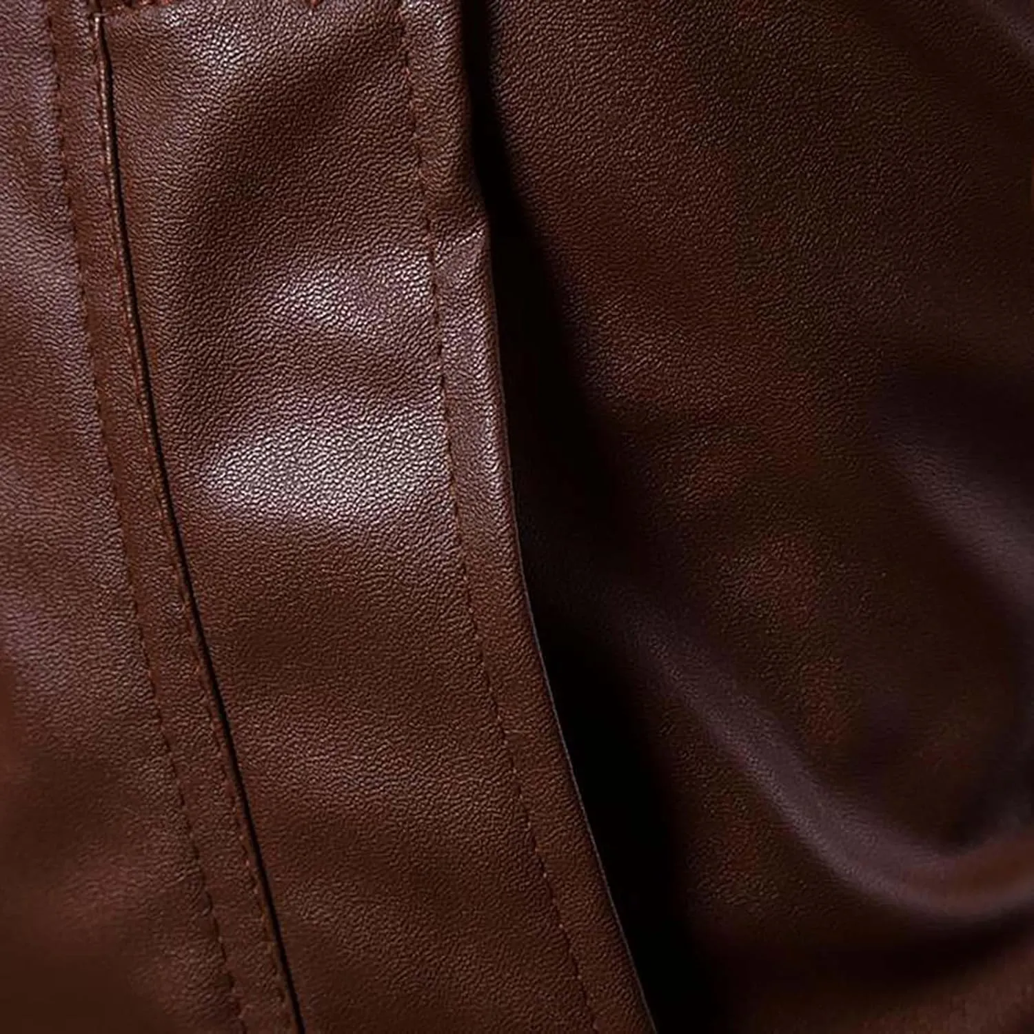 Men's PU Leather Biker Jacket Vintage Stand Collar Motorcycle Jackets Long Sleeve Full Zip Slim Fit Cool Coat Jackets