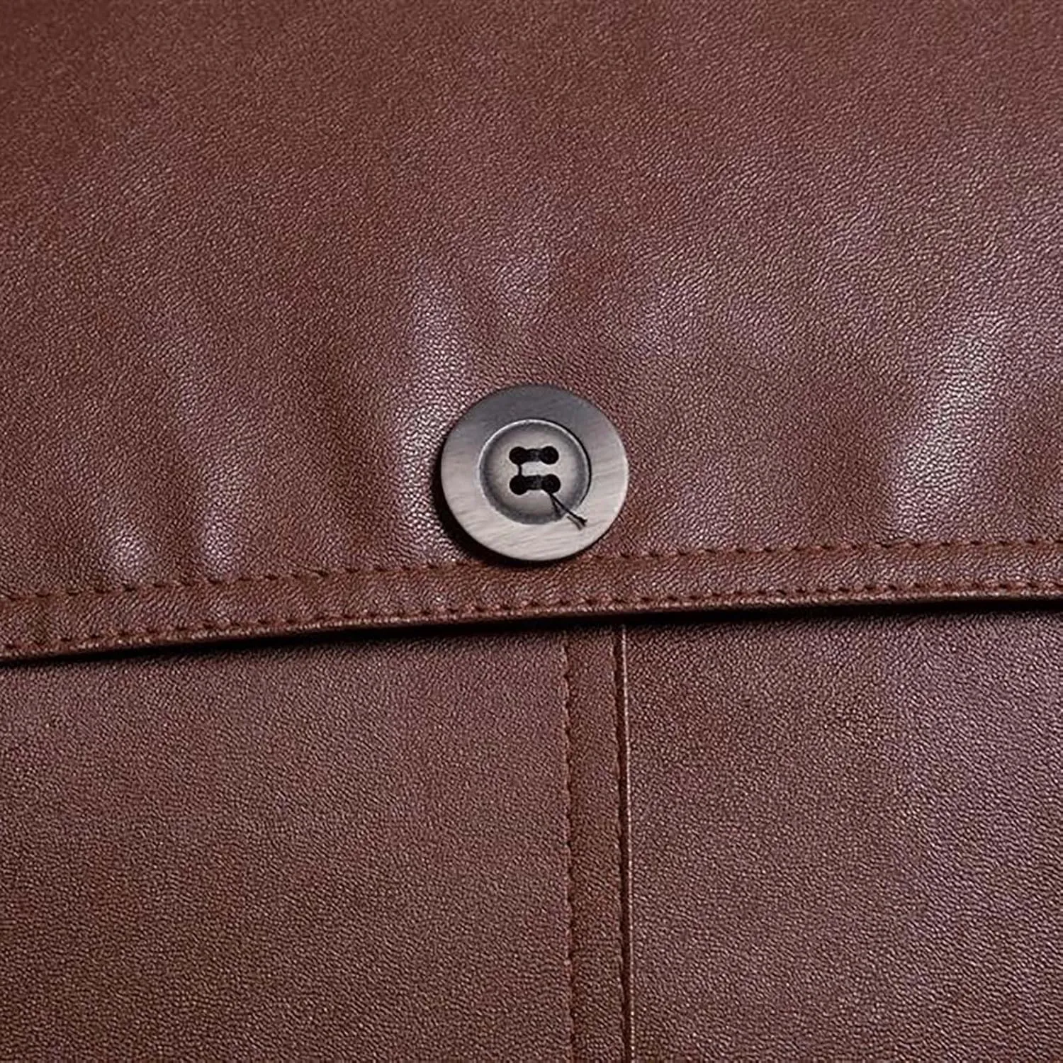 Men's PU Leather Biker Jacket Vintage Stand Collar Motorcycle Jackets Long Sleeve Full Zip Slim Fit Cool Coat Jackets