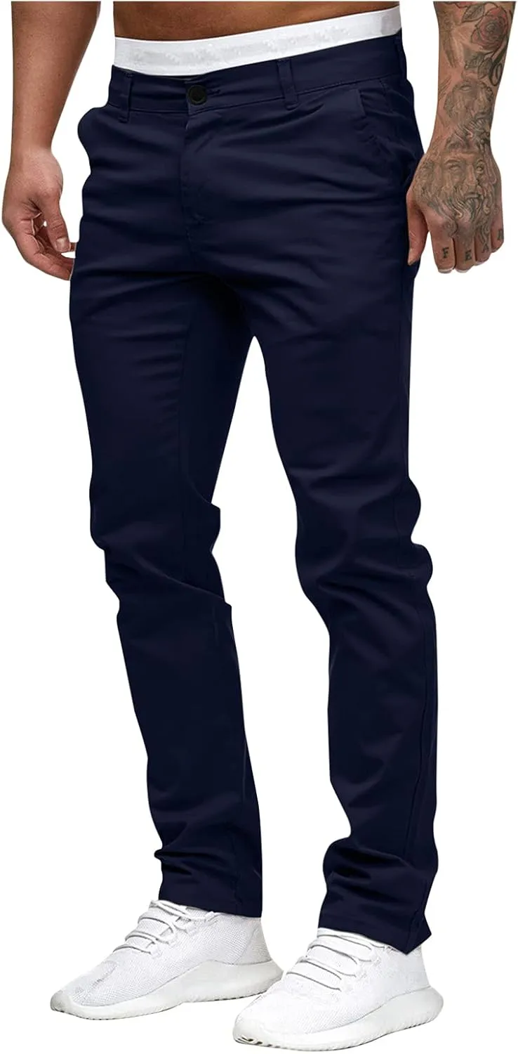 Men's Ripped Jeans Slim Fit Skinny Stretch Jeans Pants Button Zip Off Comfy Denim Pants Slim Fit Tapered Leg Trouser