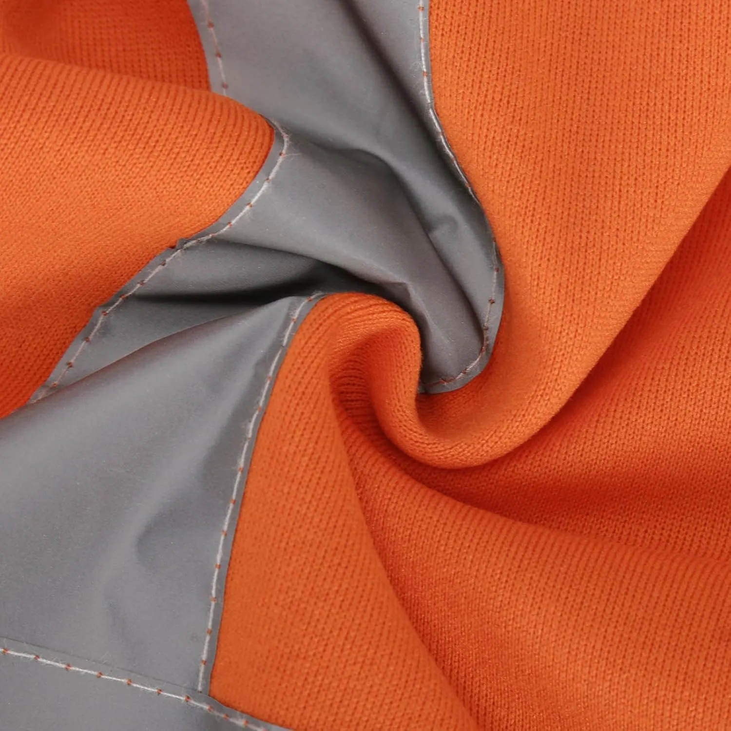 Mens Safety Hoodie Jacket High Visibility Reflective Full Zip Pocket Work Utility Reflective Strips with Extended Trims