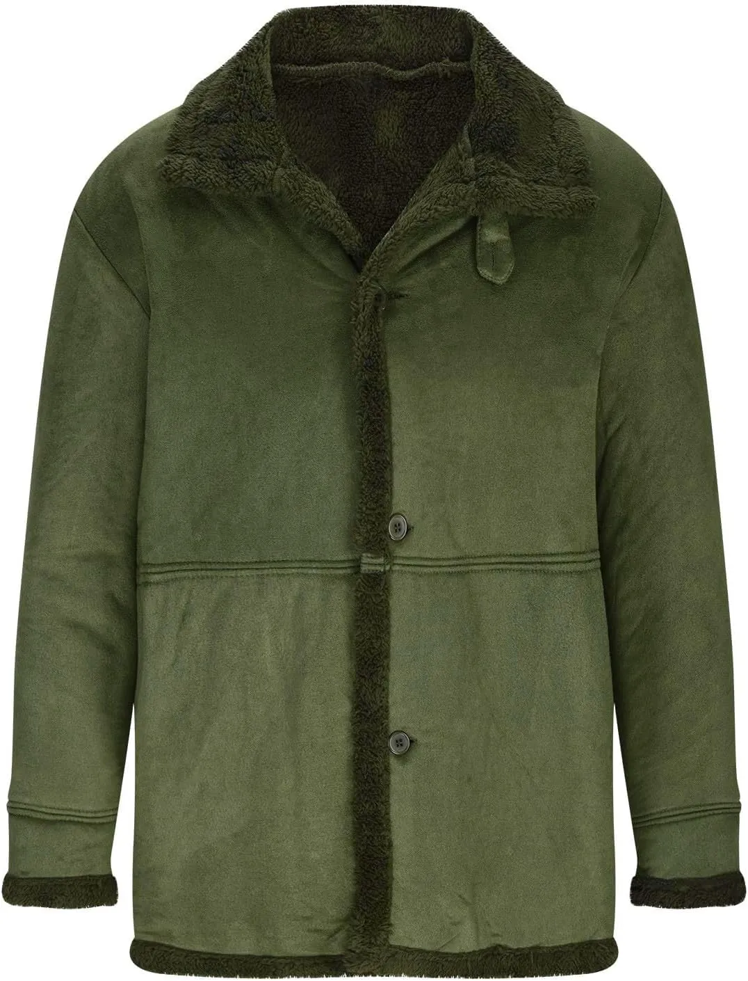 Mens Sherpa Fleece Lined Jackets Fur Collar Long Trench Coat for Big and Tall Outwear, Motorcycle Bomber Jackets
